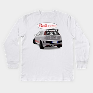 Punto Competizione Bianco Rosso Stickers Back Kids Long Sleeve T-Shirt